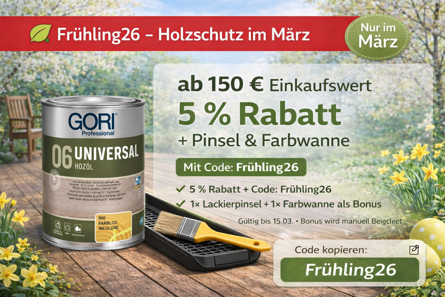 Frühjahrs-Bonus im März – Holzschutz