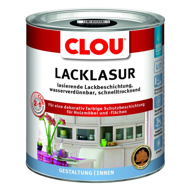 L17 Aqua Combi-Clou Lack-Lasur, Gebinde: 375 ml, Farbe: Nr. 5 schwarz