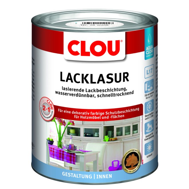 L17 Aqua Combi-Clou Lack-Lasur, Gebinde: 750 ml, Farbe: Nr. 16 weiß