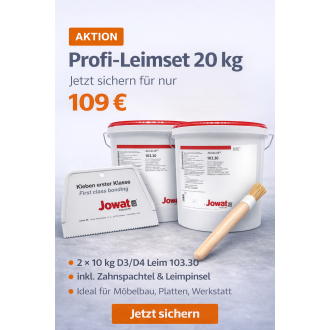 Profi Leimset 20 kg D3/D4 – Jowat 103.30 Aktionspaket inkl. Spachtel & Pinsel